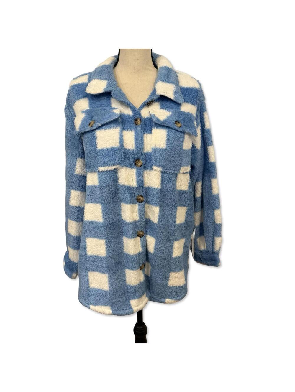 Time and Tru NWT Sherpa Button-Up Checkered Shirt - Size L